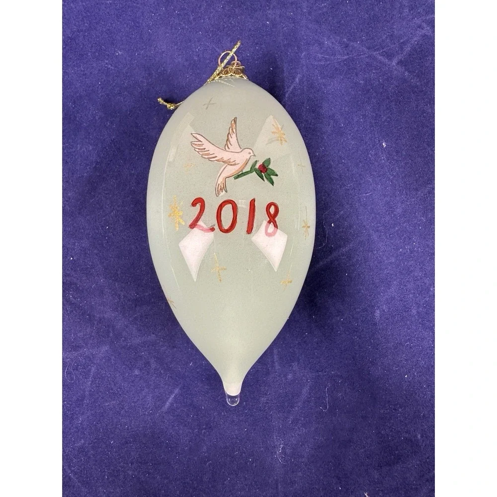 Pier 1 Inside Painted 2018 Li Bien Christmas Ornament Angel, w/Box